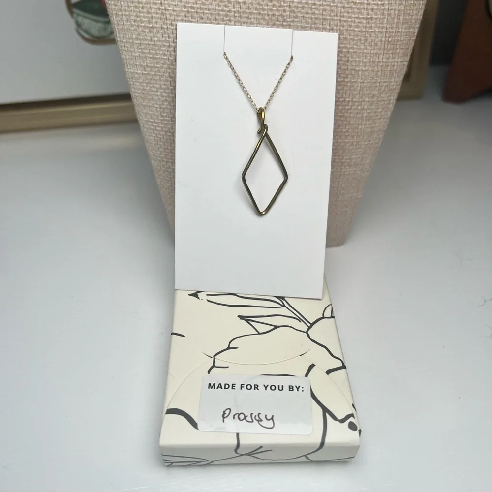 Artisan Gold Diamond-Shaped Necklace